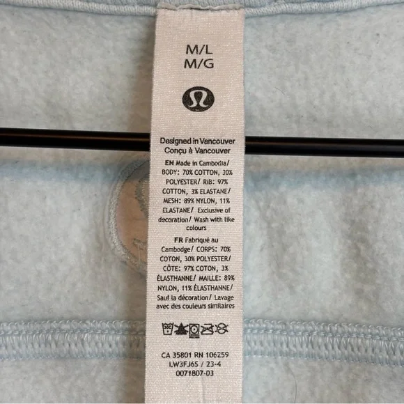 Lululemon M/L Scuba Oversize Funnel Neck Sweatshirt Blue Linen - Picture 7 of 7